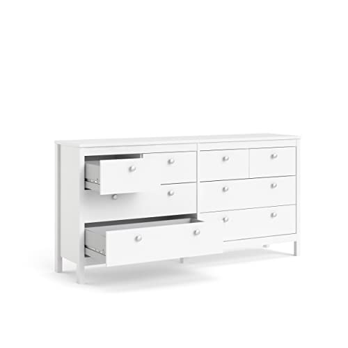 Tvilum 8 Drawer Double Dresser, White