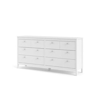 Tvilum 8 Drawer Double Dresser, White