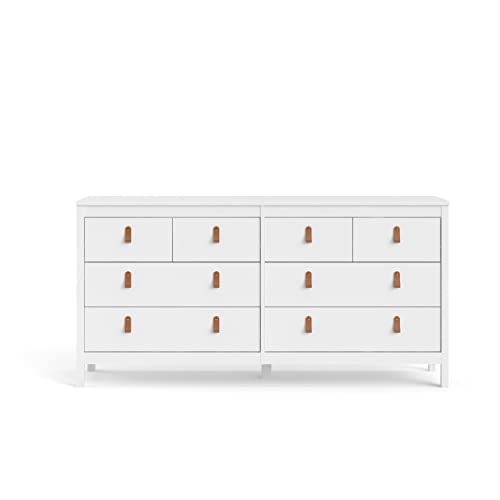 Tvilum 8 Drawer Double Dresser, White