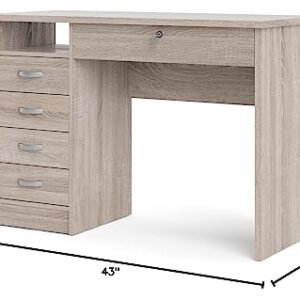 Tvilum 5 Drawers Desk, Truffle