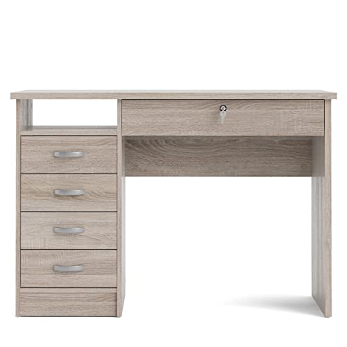 Tvilum 5 Drawers Desk, Truffle