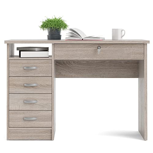 Tvilum 5 Drawers Desk, Truffle