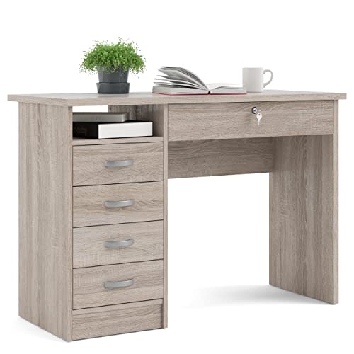 Tvilum 5 Drawers Desk, Truffle