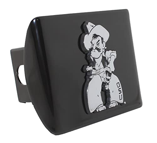 Oklahoma State OSU Cowboys Pistol Pete Mascot Domed Black Metal Hitch Cover