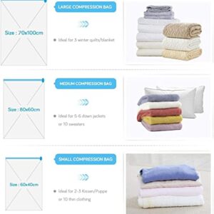 Jumbo Vacuum Storage Bags, 6pcs Space Saving Seal Bags ,Compression Bags for Travel,Vacuum Seal Bags for Bedding