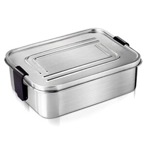 aohea stainless steel bento lunch box for kids: bpa free bento box 1200ml leak proof lunch box 304 stainless steel kids bento box metal lunch box for kids and adults