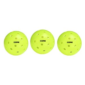 core pickleball balls for professionals and all levels of play, usa pickleball approved durable indoor and outdoor pickleball balls with 40 holes (3 balls)