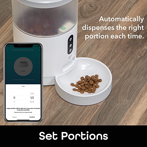 Geeni Smart Feeder, 4 Liter Automatic Pet Dog and Cat Feeder, Wi-Fi Control Compatible with Alexa and Google Home