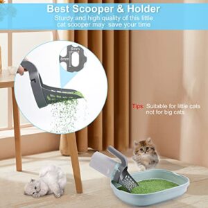 Cat Litter Scooper with Holder, Cat Litter Shovel with Waste Can and Refill 135 Bags(9 Boxes of 15 Bags), Large Capacity Cat Scooper Portable Litter Shovel, Cat Litter Sifter Scoop System with Bags