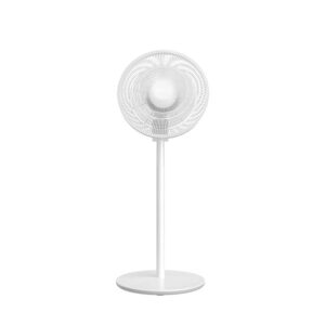 welingt rotary knob mechanical stand fan, white 3 speed oscillating floor fan