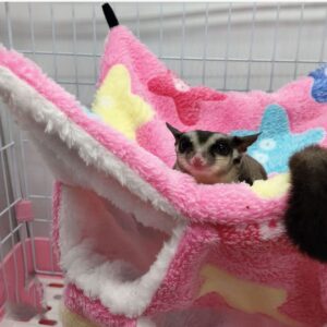 WODMB Small Pet Hammock Hanging Beds Cage Small Animal Hammock Comfortable Double-Layer Plush Cotton Hanging Cage (Color : A, Size : S Code)