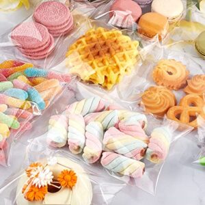 300Pcs Self Sealing Cellophane Bags, 3 × 5 Inches Clear Plastic Cello Bags Thick OPP Resalable Treat Bags for Packaging Bakery, Cookies, Goodies, Snacks, Candies, Party Favors, Handmade Soap