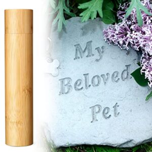 4 Pieces Bamboo Scattering Cremation Ash Scattering Urns for Human Adult Small Urns Tube Keepsake Urn and Black Velvet Bag Scattering Urns Human Ashes Caskets for Humans Male Women PET Dog Cat Ashes