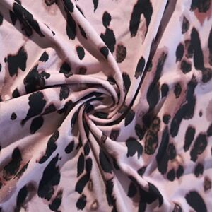 cheetah texture illustration exotic fauna inspired pattern light pink ity soft stretch knit printed fabric 4-way fabric for garment and diy sewing crafts,fabric by the yard