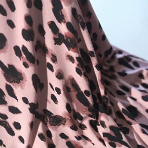 Cheetah Texture Illustration Exotic Fauna Inspired Pattern Light Pink ITY Soft Stretch Knit Printed Fabric 4-Way Fabric for Garment and DIY Sewing Crafts,Fabric by The Yard