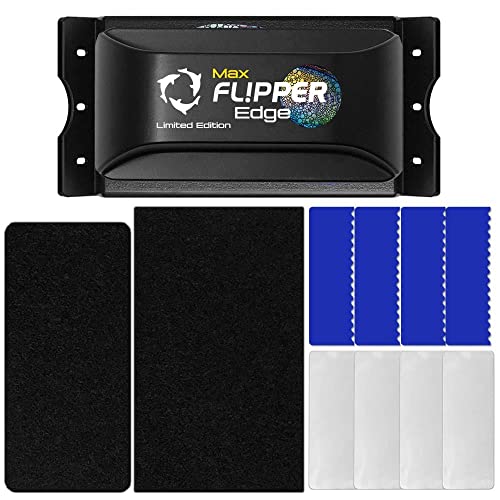 FL!PPER Flipper EDGE MAX Tang Limited Edition Floating Magnetic Aquarium Cleaner | 2-In-1 Dual Blade Scrubber & Scraper Tools for Efficient Fish Tank Glass & Acrylic Surface Maintenance