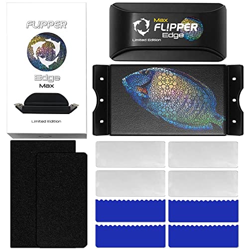 FL!PPER Flipper EDGE MAX Tang Limited Edition Floating Magnetic Aquarium Cleaner | 2-In-1 Dual Blade Scrubber & Scraper Tools for Efficient Fish Tank Glass & Acrylic Surface Maintenance