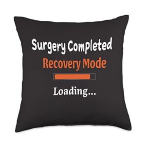 designsbykelley best wishes fast recovery gifts surgery completed recovery mode loading get well soon gifts throw pillow, 18x18, multicolor