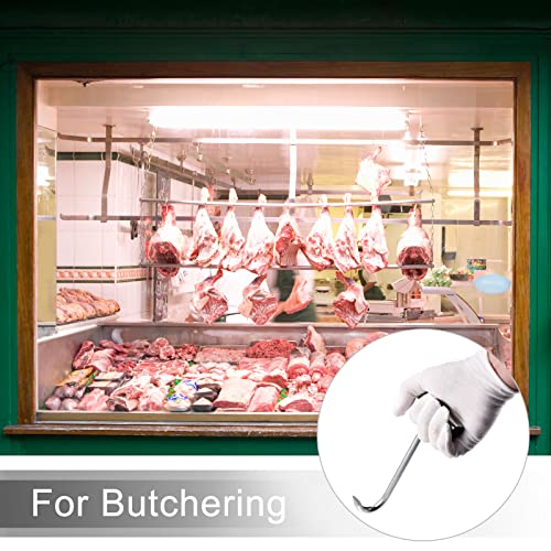 uxcell 15.35inch T-Handle Meat Boning Hook, Galvanized T Hooks for Kitchen Butcher Shop Restaurant 4Pcs