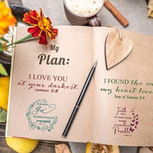 8 Pcs Christian Bible Verse Clear Rubber Stamps for Crafting, 6 Sheets Christian Bible Verse Clear Rubber Stamp and 2 Pcs Acrylic Stamp Blocks with Grid Line for DIY Journaling Card Making