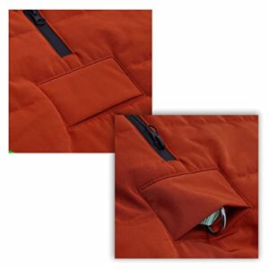 Blueberry Pet 2023 New Cozy & Comfy Windproof Waterproof Quilted Fall Winter Dog Puffer Jacket in Rusty Orange, Back Length 12", Size 10", Warm Coat for Small Dogs