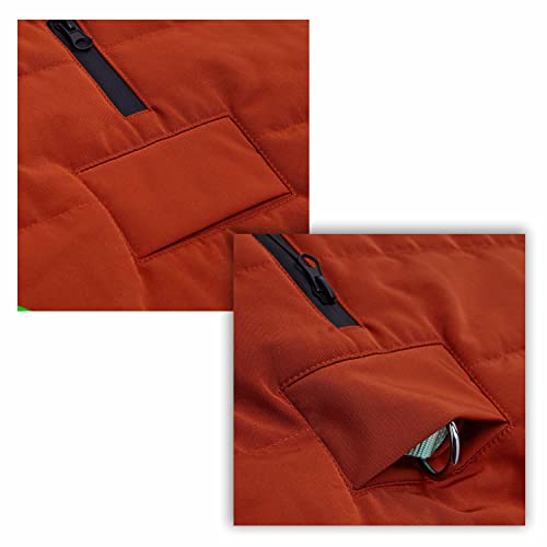 Blueberry Pet 2023 New Cozy & Comfy Windproof Waterproof Quilted Fall Winter Dog Puffer Jacket in Rusty Orange, Back Length 12", Size 10", Warm Coat for Small Dogs