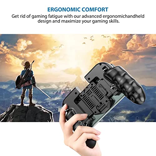 Mobile Game Controller with Cooling Fan/Phone Holder, Phone Gamepad for Tomoda L1R1 Mobile Triggers for 4.7"-6.5" iOS Android Phones