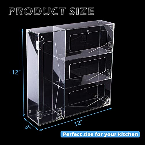 Saderoy Bag Storage Organizer,Acrylic Organizers Plastic Bag Organizer Compatible many sizes, Ziplock Bag Organizer