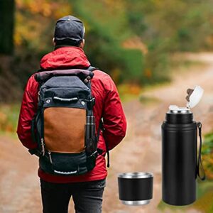 Tnnkmy Insulated Water Bottle-Large Stainless Steel Bottle with Drinking Cup,Double Walled Outdoor Sport Travel Mug,Vacuum Flask 800ml