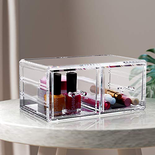 MDHAND Acrylic Desk Organizer, Acrylic Desk Drawer Organizer and Accessories for Home Kitchen, Office Items, Makeups, Acrylic Stackable Cosmetic Organizer Drawers
