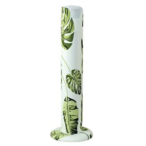 zuyyon tower fan dust cover, vertical fan dustproof protection cover for 37-47 inch, floor standing fan washable protect cover, household stand fan flower pattern cover(green leaves)