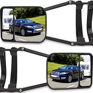 car towing mirror 2022 newest clip on towing mirror extensions trailer truck deluxe dual glass,universal long arm adjustable,pack of 2 (2pack)