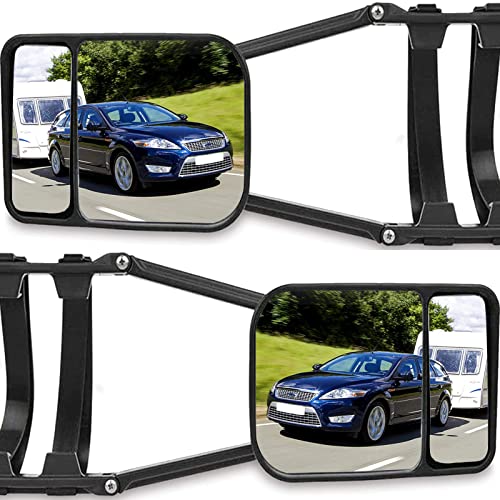 Car Towing Mirror 2022 Newest Clip On Towing Mirror Extensions Trailer Truck Deluxe Dual Glass,Universal Long Arm Adjustable,Pack of 2 (2PACK)