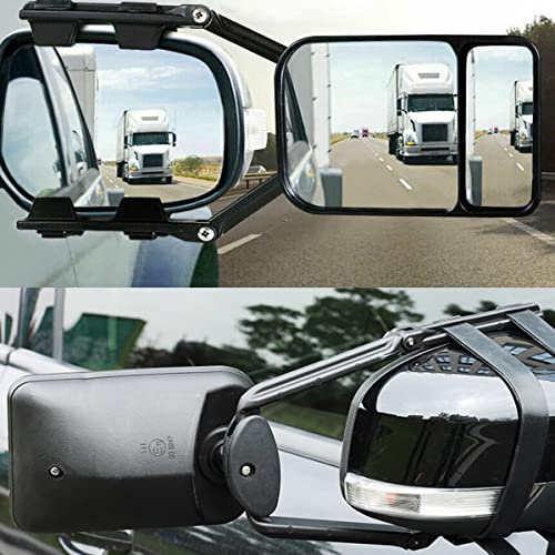 Car Towing Mirror 2022 Newest Clip On Towing Mirror Extensions Trailer Truck Deluxe Dual Glass,Universal Long Arm Adjustable,Pack of 2 (2PACK)