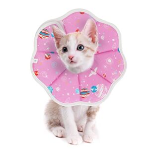 Johoxton Cat Cone Cat Cone Collar Soft Cat Recovery Collar After Surgery Cat Cones to Stop Licking Cat Donut Collar E Collar for Cats Puppy Dog (S, Pink)