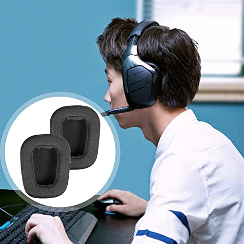 G933 Replacement Headset Earpads Ear Cushion Ear Cover Breathable Mesh Ear Pads Earmuff Repair Parts Compatible with Logitech G633/G933 Gaming Headphones(Black/Fabric)