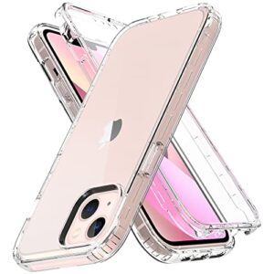 truiron design for iphone 13 mini clear case with built-in screen protector full body protection shockproof rugged heavy duty cover 2021 5.4 inch (clear)