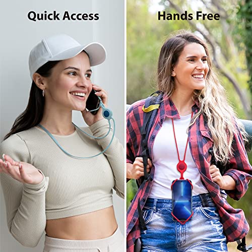 【Bone】 Universal Phone Lanyard for Around The Neck, Adjustable Silicone Neck Phone Holder, Cell Phone Lanyard Holder Compatible with iPhone 13 pro max &Most Smartphones 4.7"-7.2" (Black)