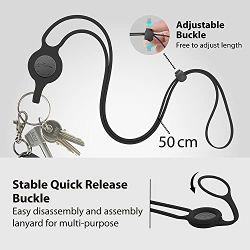 【Bone】 Universal Phone Lanyard for Around The Neck, Adjustable Silicone Neck Phone Holder, Cell Phone Lanyard Holder Compatible with iPhone 13 pro max &Most Smartphones 4.7"-7.2" (Black)