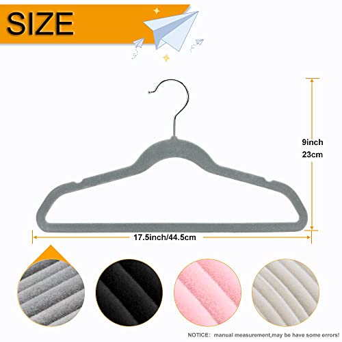 50+10 Pack Non-Slip Velvet Hangers Suit Clothes Hanger Space Saving Hangers 15~20LBS Heavy Duty Hangers 17.5"