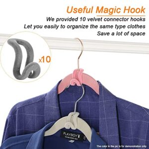50+10 Pack Non-Slip Velvet Hangers Suit Clothes Hanger Space Saving Hangers 15~20LBS Heavy Duty Hangers 17.5"