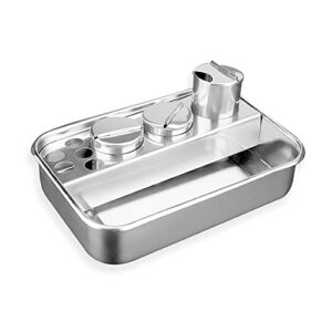 lnndong-extra thick 304 stainless steel treatment plate infusion injection tray container disinfection square plate container dressing change plate anti iodophor medical instrument