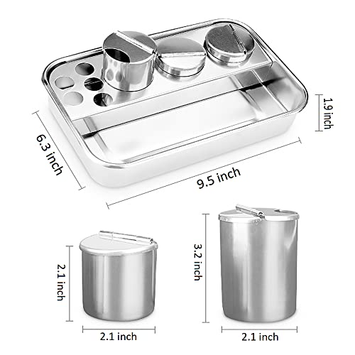 Lnndong-Extra Thick 304 Stainless Steel Treatment Plate Infusion Injection Tray Container Disinfection Square Plate Container Dressing Change Plate Anti Iodophor Medical Instrument