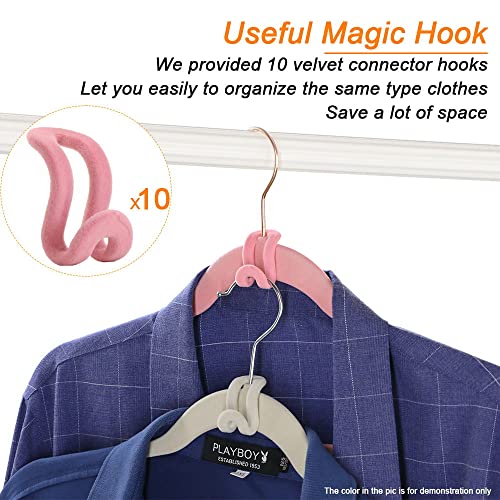 50+10 Pack Non-Slip Children's Clothes Hangers Velvet Hangers Space Saving Hangers 15~20LBS Heavy Duty Hangers 13.8"