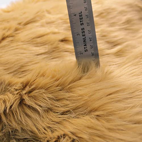 Texco Inc 60" Wide 1-2'' Long Pile Luxury Shag Fur, Dark Caramel 1 Yard