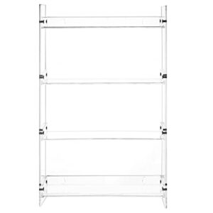 MyGift Clear Acrylic Shelves, Wall Mounted 4 Tier Floating Display Rack, Transparent Hanging Collectible and Figurine Storage Shelves