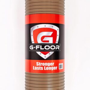 G-Floor for Pets Ribbed Channel Protective Vinyl Floor Covering for Hardwood, Concrete, and Low-Pile Carpet - 5ft x 10ft Sandstone