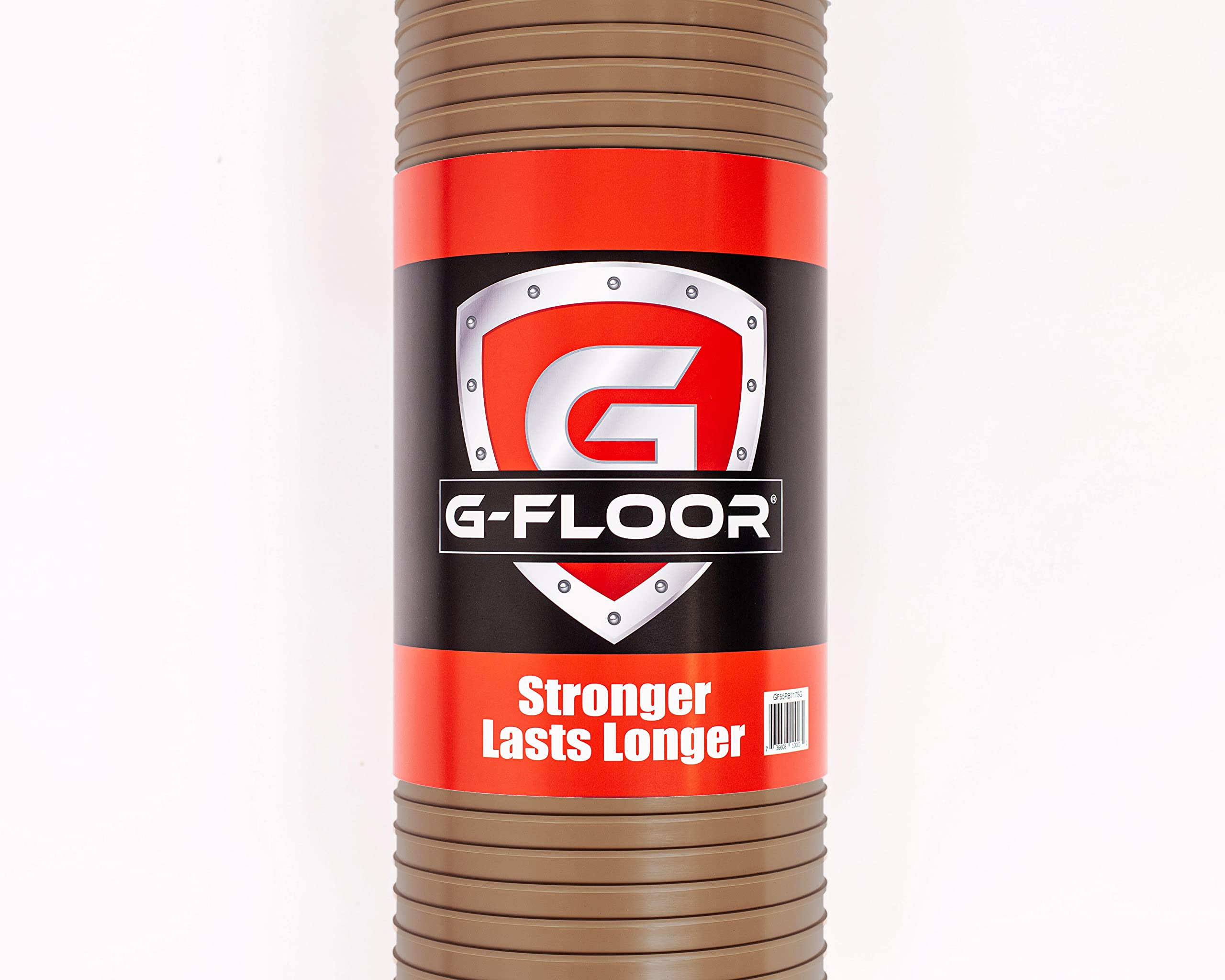 G-Floor for Pets Ribbed Channel Protective Vinyl Floor Covering for Hardwood, Concrete, and Low-Pile Carpet - 5ft x 10ft Sandstone