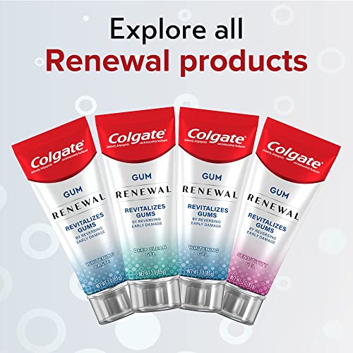 Colgate Renewal Gum Protection Whitening Toothpaste Gel, Mint Gel Toothpaste for Gingivitis and Teeth Whitening Restoration, Sugar Free, Enamel Safe, Gluten Free, Vegan, 3 OZ Tube