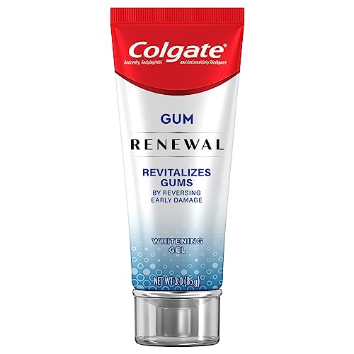 Colgate Renewal Gum Protection Whitening Toothpaste Gel, Mint Gel Toothpaste for Gingivitis and Teeth Whitening Restoration, Sugar Free, Enamel Safe, Gluten Free, Vegan, 3 OZ Tube